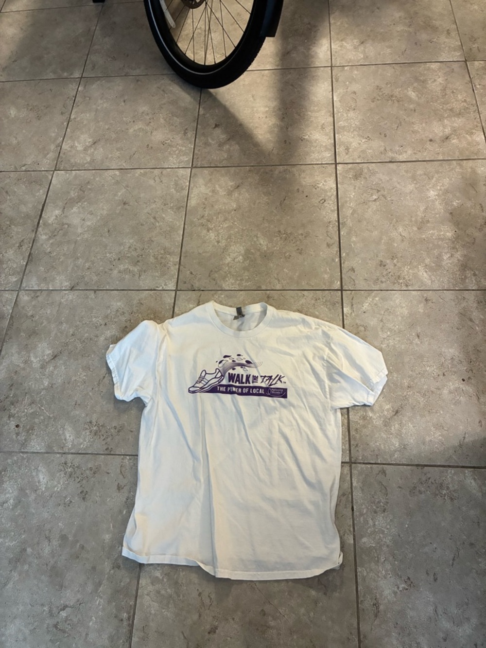 Gildan White Short-Sleeve Tee with Purple WALK Graphic